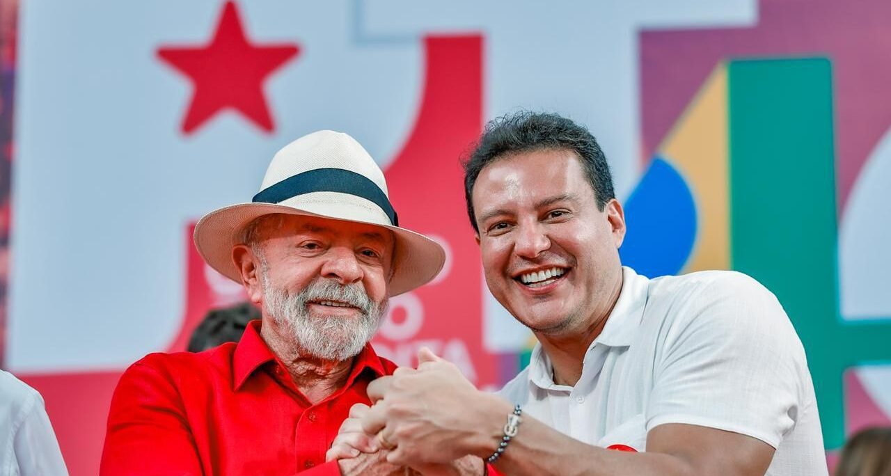 Camarão e Lula juntos em ato histórico pelos 46 anos do PT, em Salvador