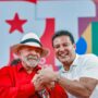Camarão e Lula juntos em ato histórico pelos 46 anos do PT, em Salvador
