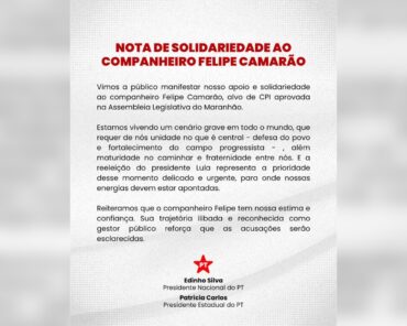 PT sai em defesa de Felipe Camarão após CPI montada na Assembleia